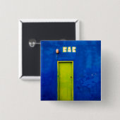 Gelukkig uur vierkante button 5,1 cm (Voorkant /achterkant)