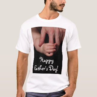 Gelukkig Vaderdag! Baby die de vinger van papa vas T-shirt