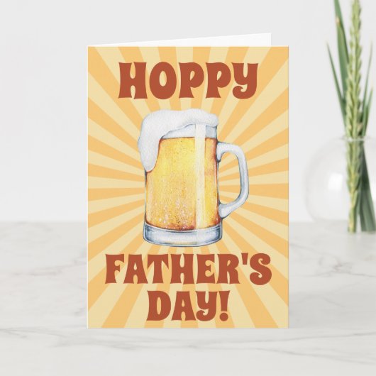 Gelukkig Vaderdag Biermok Zonneburst Kaart (Voorkant)