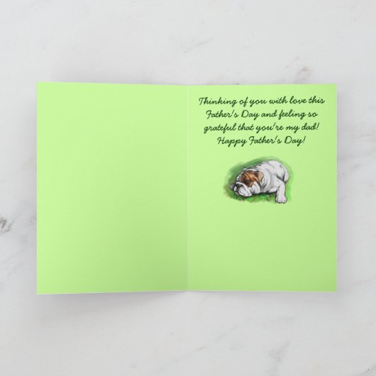 Gelukkig Vaderdag: Buldog Kaart (Binnen)
