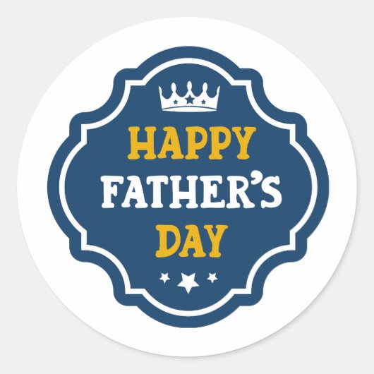 Gelukkig vaderdag cadeau ronde sticker (Voorkant)