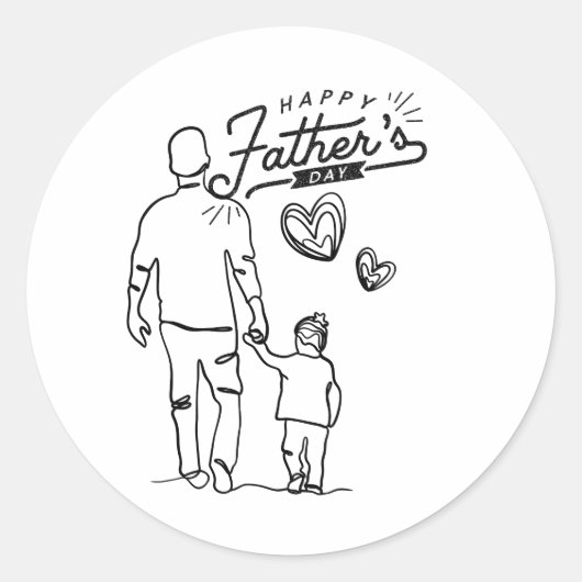 Gelukkig vaderdag cadeau ronde sticker (Voorkant)