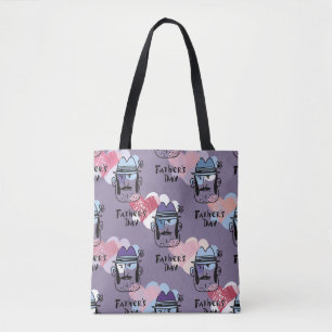 Gelukkig Vaderdag. Collectie unieke groet-auto Tote Bag