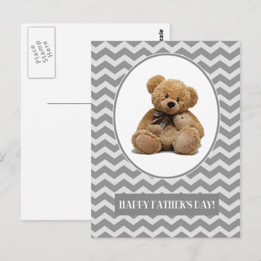 Gelukkig Vaderdag. Cute Teddy Bears Briefkaart (Voorkant / Achterkant)