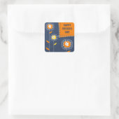 Gelukkig Vaderdag. Denim Pattern Vierkante Sticker (Tas)