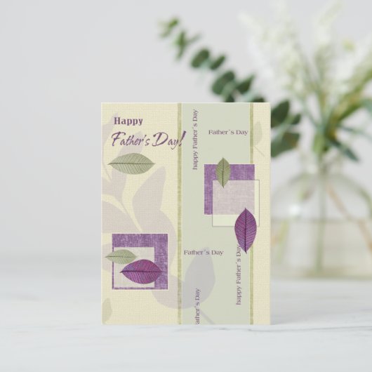 Gelukkig Vaderdag. Elegant Leaf Design Briefkaart (Staand voorkant)