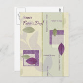 Gelukkig Vaderdag. Elegant Leaf Design Briefkaart (Voorkant / Achterkant)
