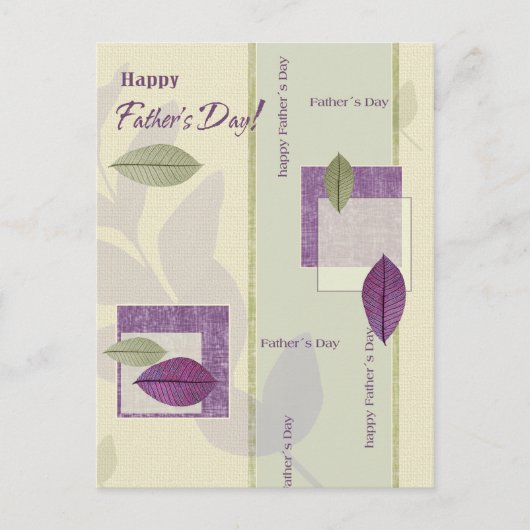 Gelukkig Vaderdag. Elegant Leaf Design Briefkaart (Voorkant)