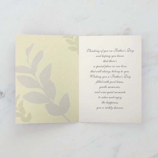 Gelukkig Vaderdag. Elegant Leaf Pattern Kaart (Binnen)