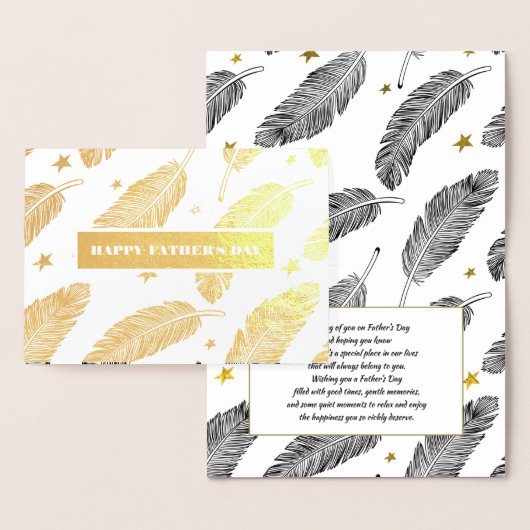 Gelukkig Vaderdag. Elegant Veer Patroon Folie Kaarten (Display)
