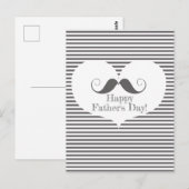 Gelukkig Vaderdag! Fun Mustache & Gray Stripes Briefkaart (Voorkant / Achterkant)