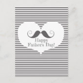 Gelukkig Vaderdag! Fun Mustache & Gray Stripes Briefkaart (Voorkant)