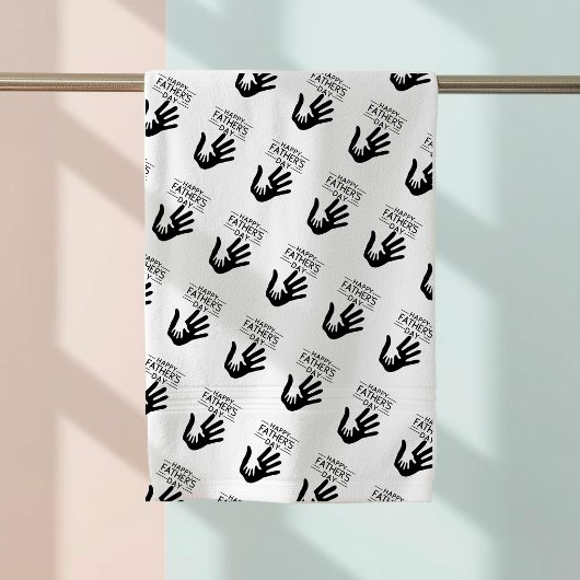 Gelukkig Vaderdag Handafdruk Badhanddoek