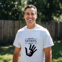 Gelukkig Vaderdag Handafdruk T-Shirt