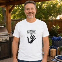 Gelukkig Vaderdag Handafdruk T-Shirt