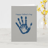 Gelukkig Vaderdag Handprint Kaart (Gele Bloem)