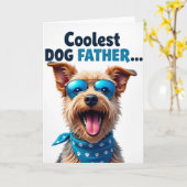 Gelukkig Vaderdag Hond Kaart (Gele Bloem)