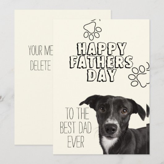 Gelukkig Vaderdag Hond Vader Kaart (Voorkant / Achterkant)
