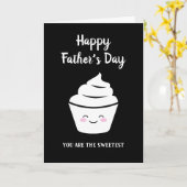 Gelukkig Vaderdag kaart met leuke kawaii cupcake (Gele Bloem)