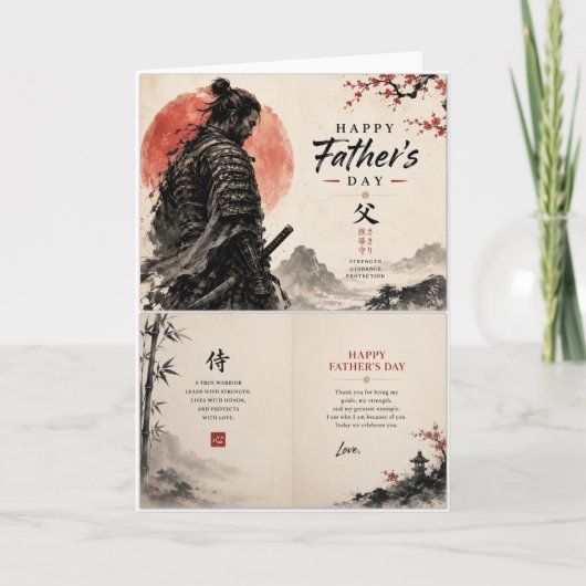 Gelukkig Vaderdag kaart Samurai (Voorkant)