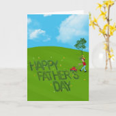 Gelukkig Vaderdag maaigras Kaart (Gele Bloem)