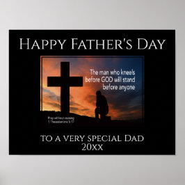 Gelukkig Vaderdag MAN WIE NODIG HEEFT VOOR GOD Poster