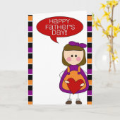 gelukkig vaderdag (meisje) kaart (Gele Bloem)