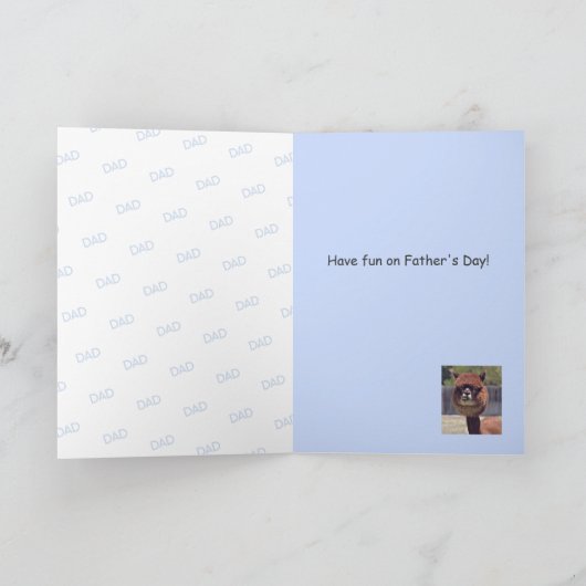 Gelukkig Vaderdag met grappige Alpaca! Kaart (Binnen)