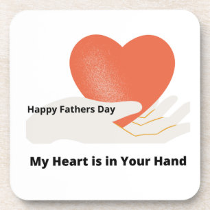 Gelukkig vaderdag, mijn hart zit in je hand bier onderzetter