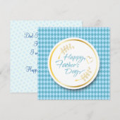 Gelukkig Vaderdag! Moderne blauwe kleur Kaart (Voorkant / Achterkant)