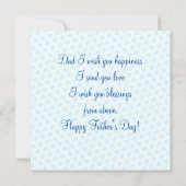 Gelukkig Vaderdag! Moderne blauwe kleur Kaart (Achterkant)