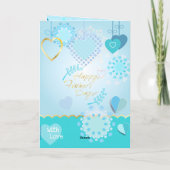 Gelukkig Vaderdag! Moderne blauwe kleur Kaart (Achterkant)