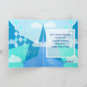 Gelukkig Vaderdag! Moderne blauwe kleur Kaart (Binnen)