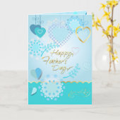 Gelukkig Vaderdag! Moderne blauwe kleur Kaart (Gele Bloem)