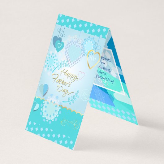 Gelukkig Vaderdag! Moderne blauwe kleur Kaart (Voorkant)