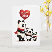 Gelukkig Vaderdag Panda Kaart (Gele Bloem)
