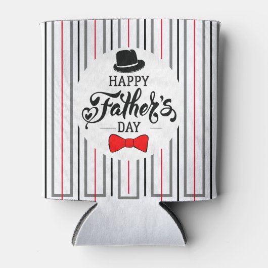 Gelukkig Vaderdag Pet en Stropdas Blikjeskoeler (Voorkant)