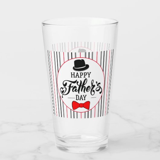 Gelukkig Vaderdag Pet en Stropdas Glas (Achterkant)