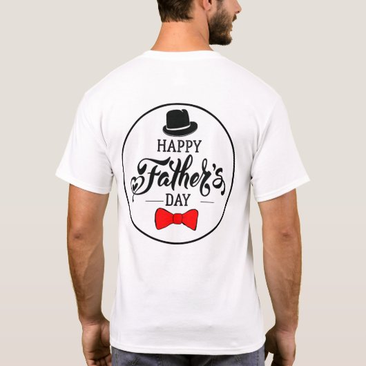 Gelukkig Vaderdag Pet en Stropdas T-shirt (Achterkant)
