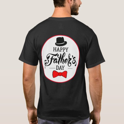 Gelukkig Vaderdag Pet en Stropdas T-shirt (Achterkant)