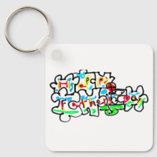 Gelukkig Vaderdag Puzzel kunst Sleutelhanger