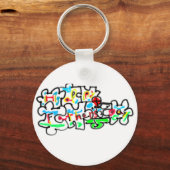 Gelukkig Vaderdag Puzzel kunst Sleutelhanger (Achterkant)
