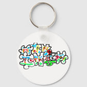 Gelukkig Vaderdag Puzzel kunst Sleutelhanger (Achterkant)