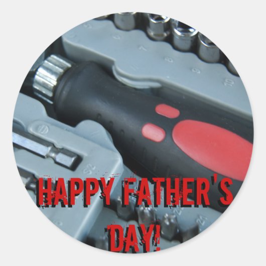 Gelukkig Vaderdag! Ronde Sticker (Voorkant)