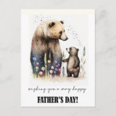 Gelukkig Vaderdag. Schilderen van Beren Waterverf Briefkaart (Voorkant)