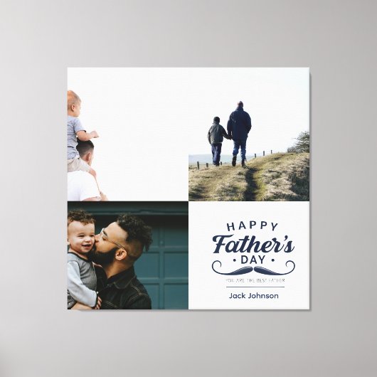 Gelukkig Vaderdag Snor Tribute Design Canvas Afdruk (Voorkant)