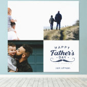Gelukkig Vaderdag Snor Tribute Design Canvas Afdruk (Insitu (Houten vloer))