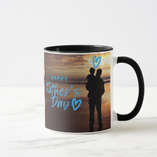Gelukkig Vaderdag Strand Silhouet Mok