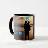 Gelukkig Vaderdag Strand Silhouet Mok (Voorkant links)