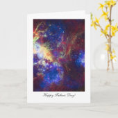 Gelukkig Vaderdag! Tarantula Nebula Stars Kaart (Gele Bloem)